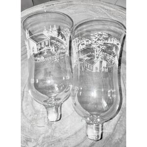 Votive Peg Candles Cup Church In The Woods Glass Home Interiors Vintage 5.25”